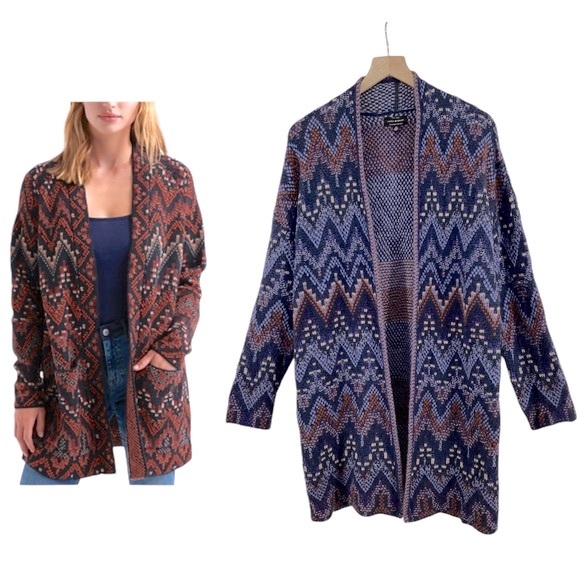 New LUCKY BRAND OPEN WOOL BLEND CARDIGAN SIZE LARGE - Picture 1 of 14
